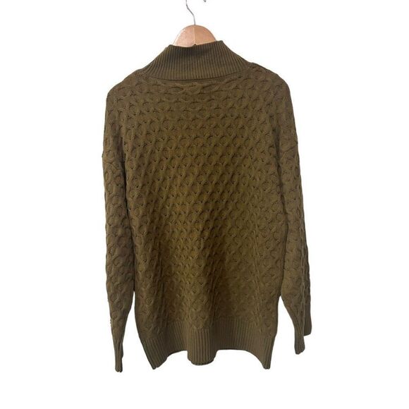NWOT Knox Rose Green Chunky 3D knit Pullover Mock Neck Sweater Size S - Picture 8 of 13